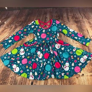 Cheeky Plum Knit Snowman Dress